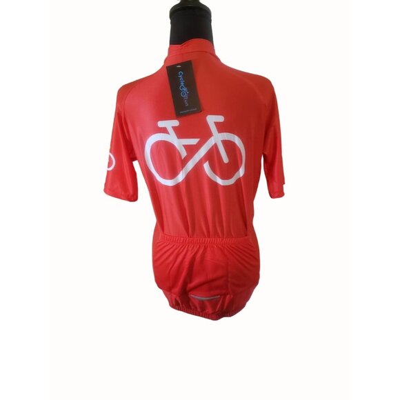Cycle-Run Men's Short Sleeve Cycling Jersey with 3 Rear Pockets Red Size M - Picture 4 of 8